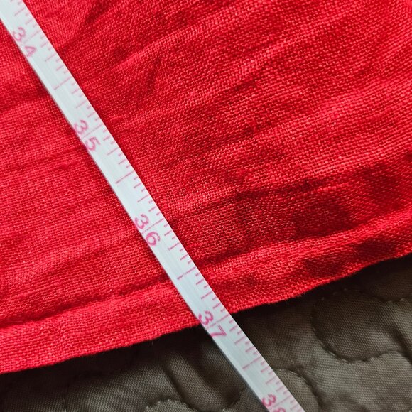 Giusy Flow-y Red Babydoll-Mini Linen Dress - Picture 7 of 7